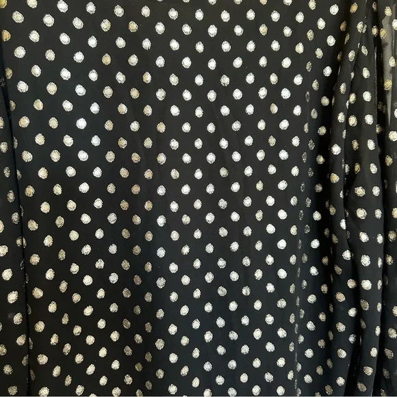 NWT Meritt Black Metallic Polka Dot Blouse 1x - Picture 3 of 7